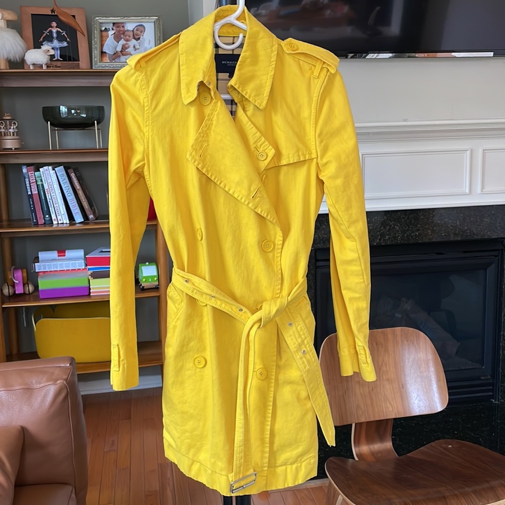 Burberry trench coat.